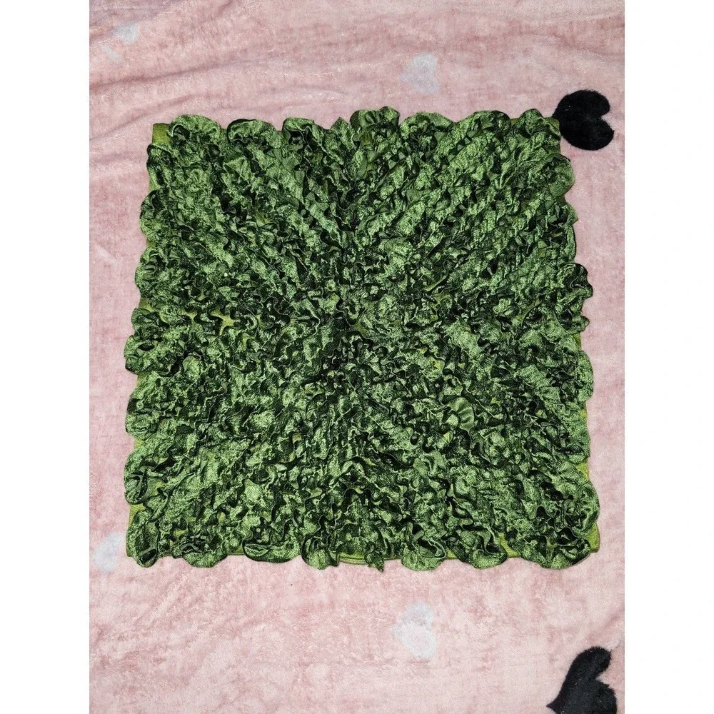 Green ruffle Decorative pillow case
